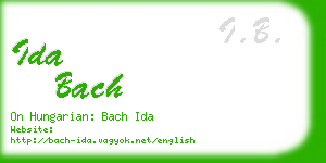 ida bach business card